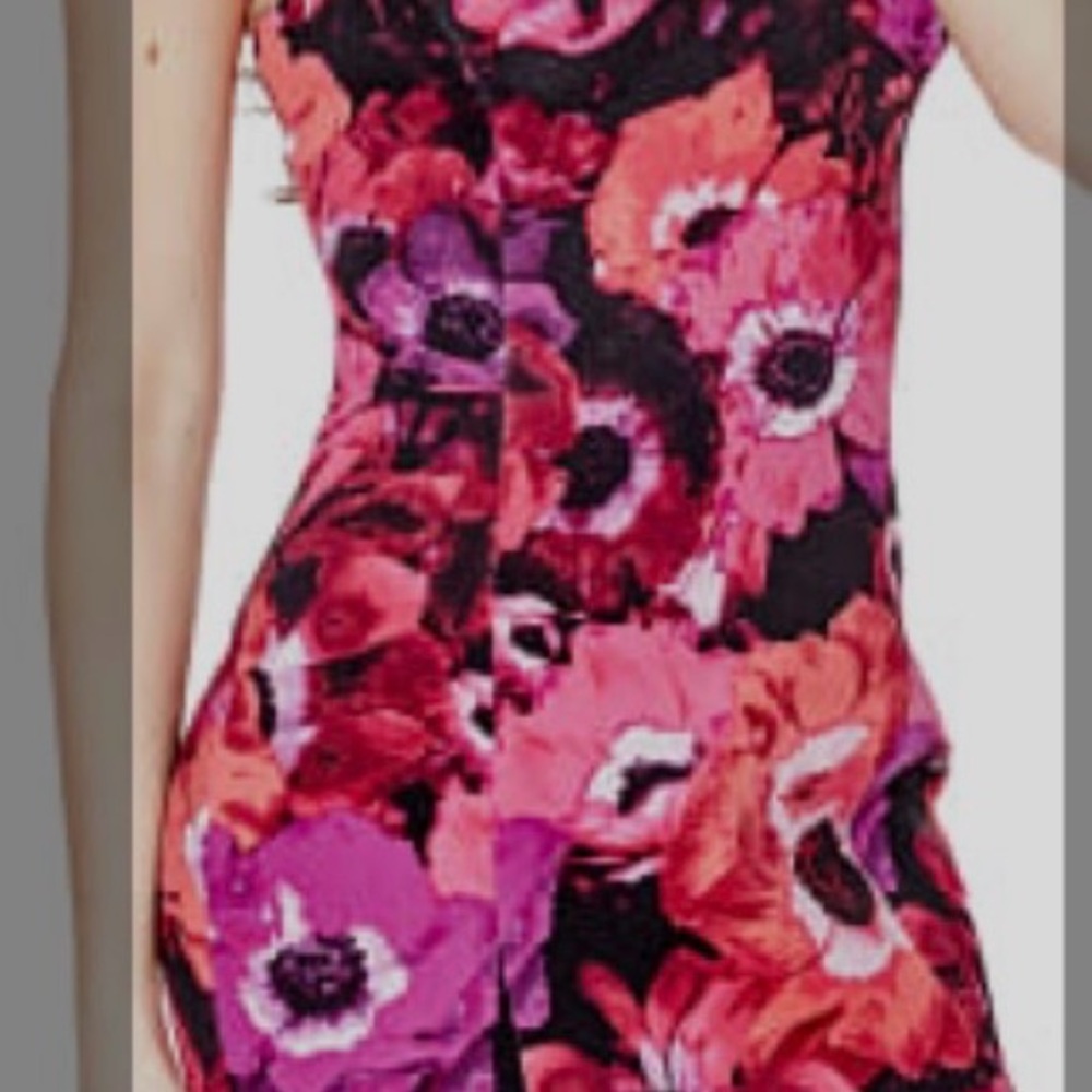Guess Pink and Purple Floral Mini Dress